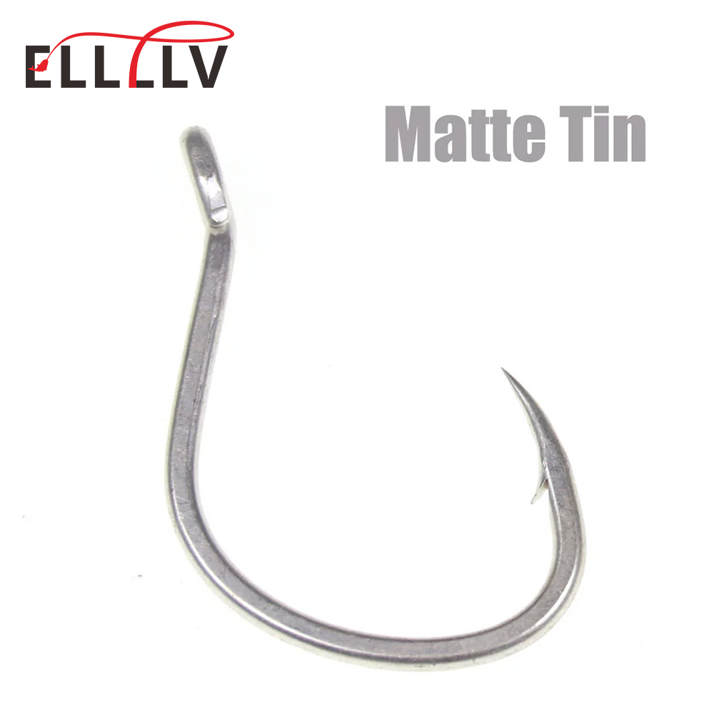 Fishing Hook Offset - 10pcs Matte Tin Anti-rust Saltwater Fishhooks