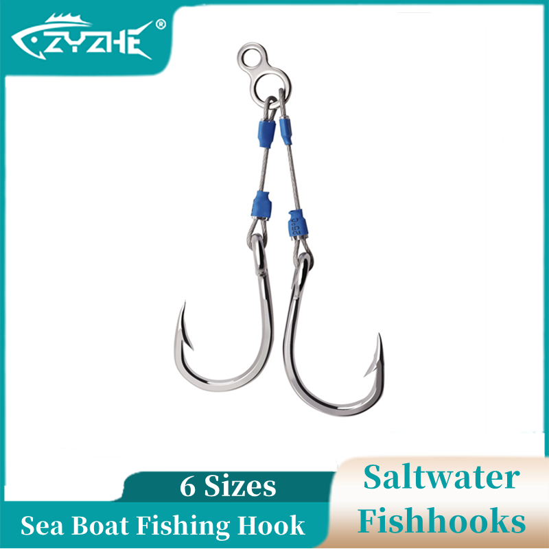 Fishing Hook Assortment - ZYZHE Steel Wire Jig Assist Hook