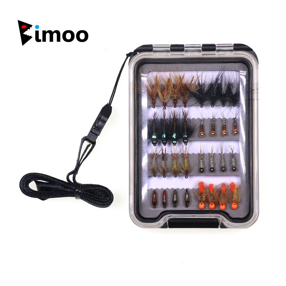 Fishing Hook Barbless - 32PCS Nymph Flies Kit Trout Fishing
