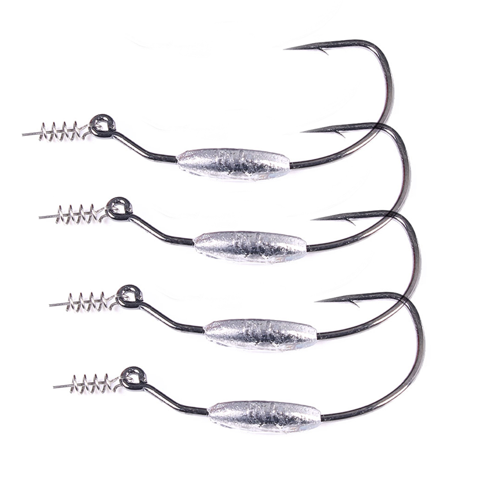 Fishing Hook Offset - Anti-snagging Weighted Offset Hook with Spring