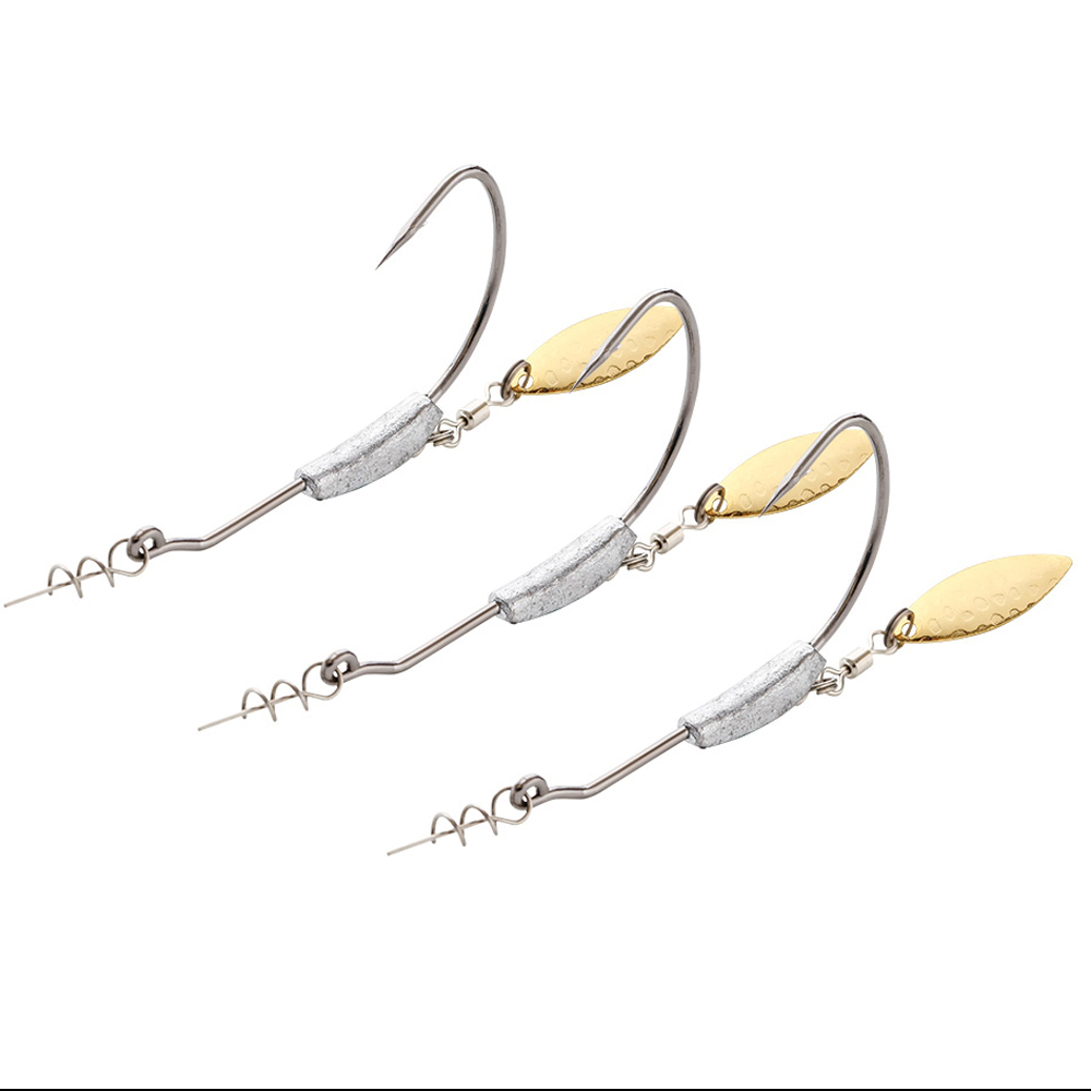 Fishing Hook Offset - ATUENO 4pcs Offset Fishing Hooks Weighted