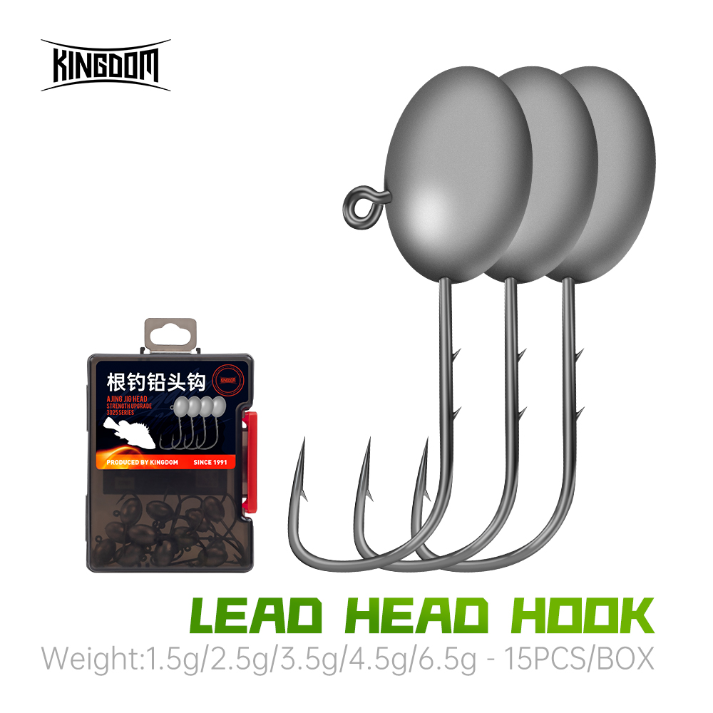 Fishing Hook Assortment - Kingdom 15pcs Lead Head Hook Fishing