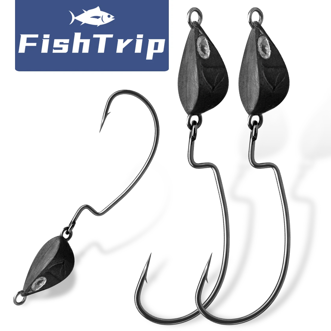 Fishing Hook Weedless - FishTrip 10Pcs Jig Head Fishing Hook