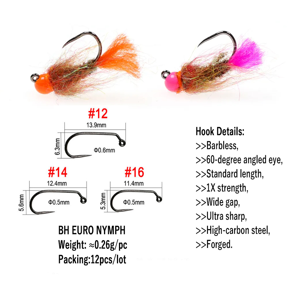 Wifreo 12pcs Tungsten Beadhead - Fishing Hook Barbless review and price