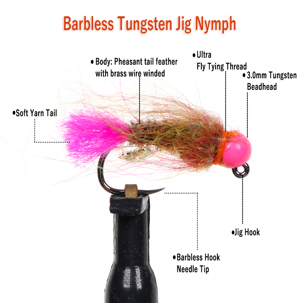 Wifreo 12pcs Tungsten Beadhead - Fishing Hook Barbless review and price