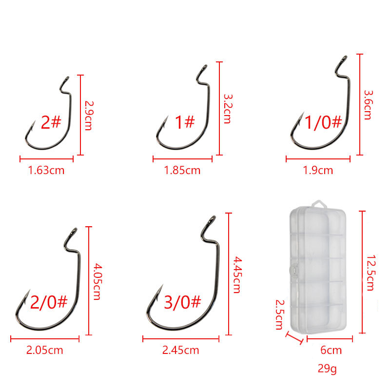 50pcs Wide Worm Hook Carbon St - Fishing Hook Offset review and price