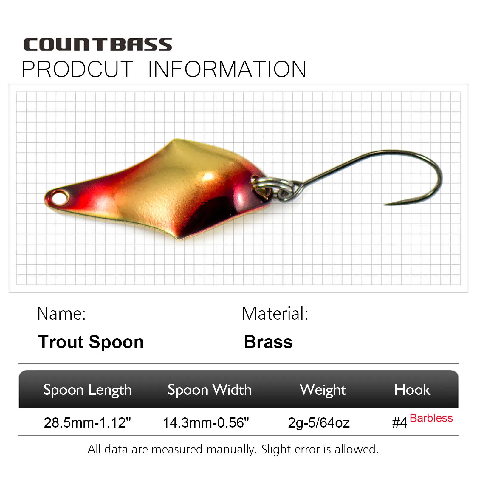 COUNTBASS 5/64oz 2g Casting Sp - Fishing Hook Barbless review and price