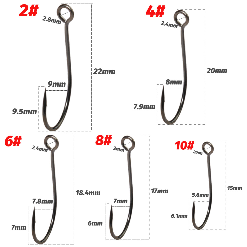 20PCS Big Ring Single Hooks 2# - Fishing Hook Circle review and price