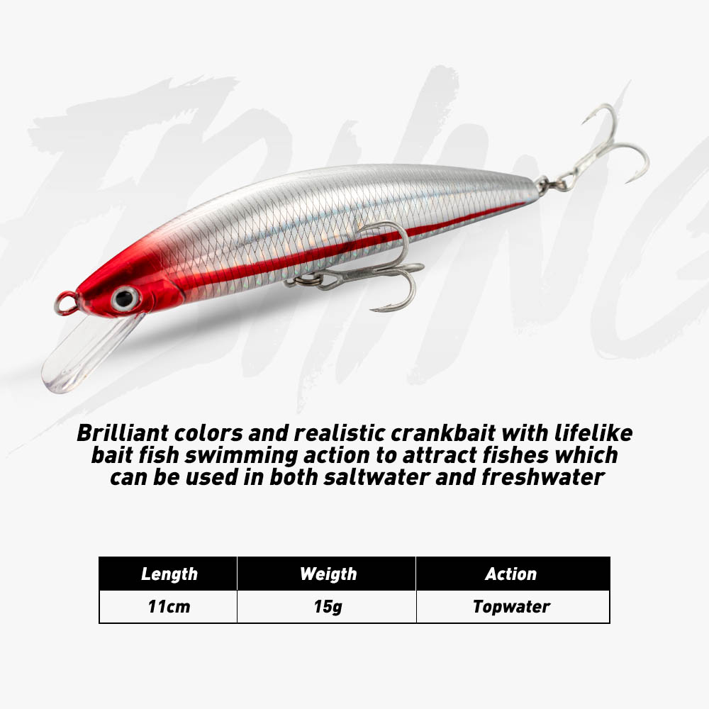 Fishing Lure Sinking Minnow 13 - Fishing Hook Treble review and price