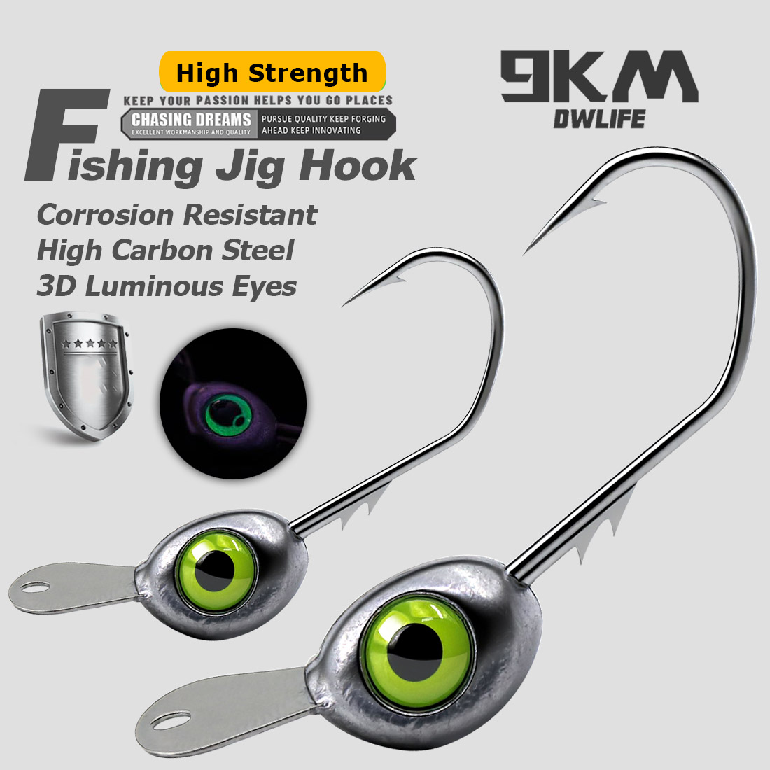 9KM Shaky Head Jigs Hook with  - Fishing Hook Weedless review and price