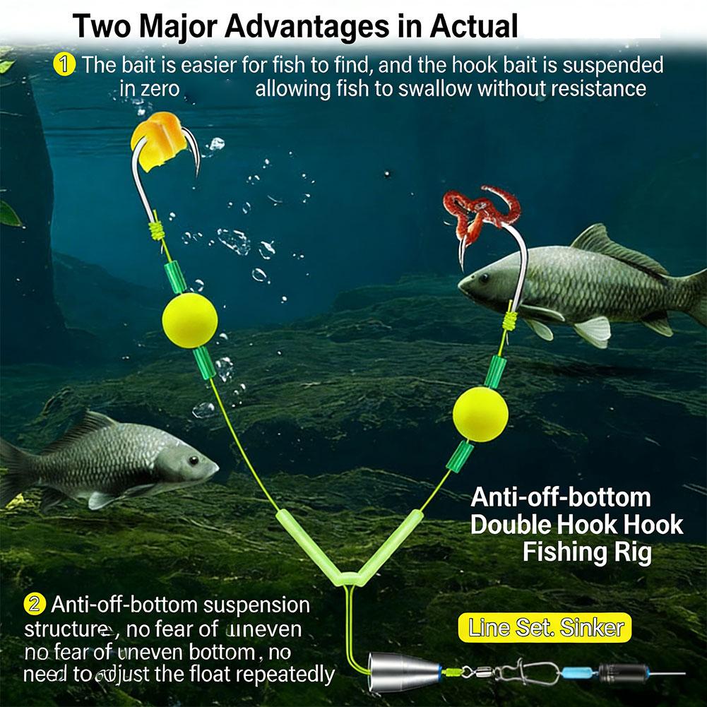 Reverse Off-Bottom Double Hook - Fishing Hook Weedless review and price