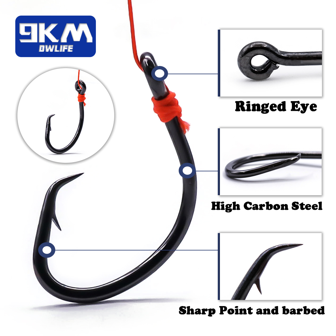 9KM Circle Hooks 25~50Pcs Salt - Fishing Hook Circle review and price