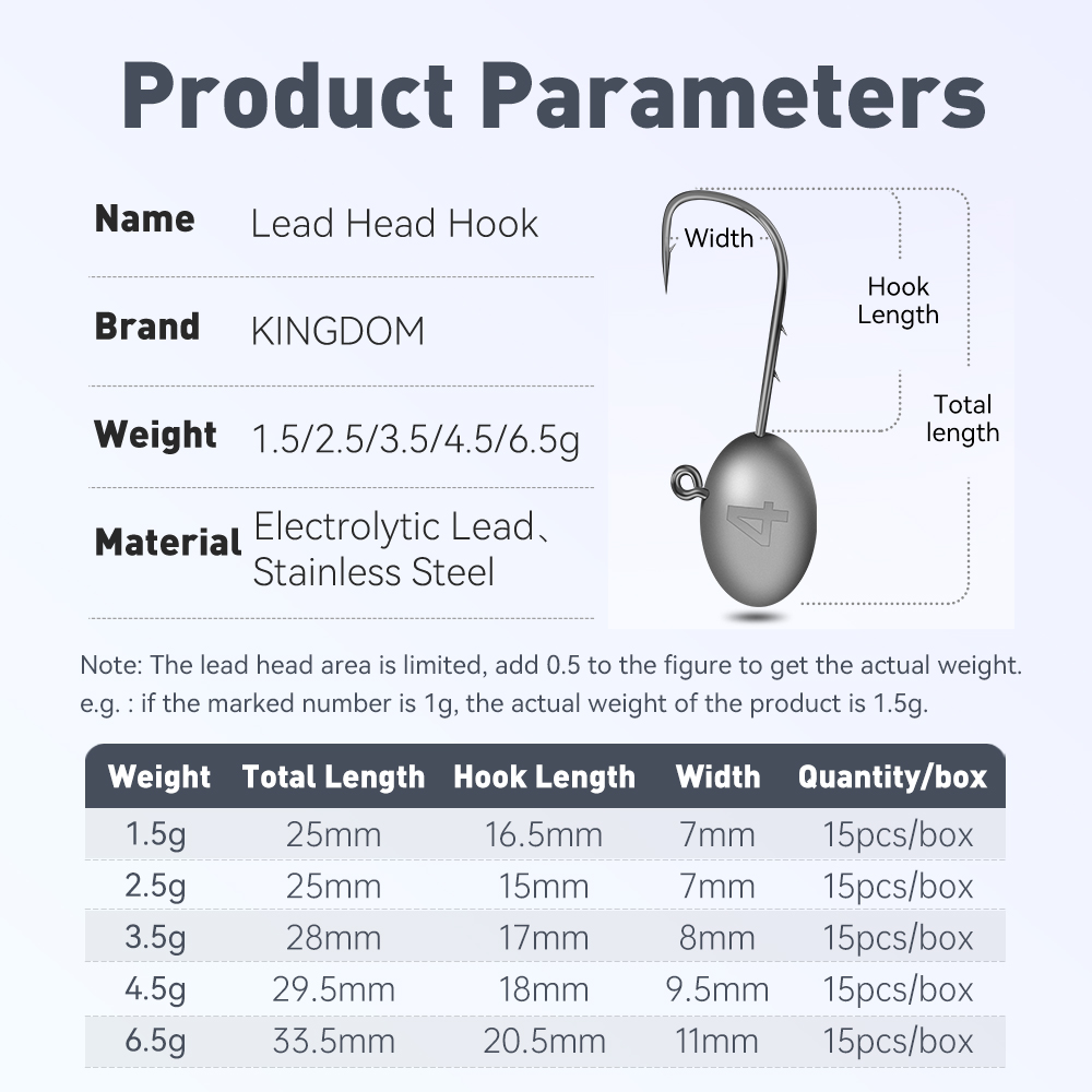 Kingdom 15pcs Lead Head Hook F - Fishing Hook Assortment review and price