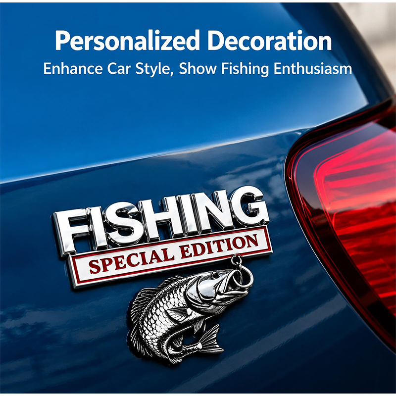Chrome Fishing Car Badge Metal - Fishing Hook review and price