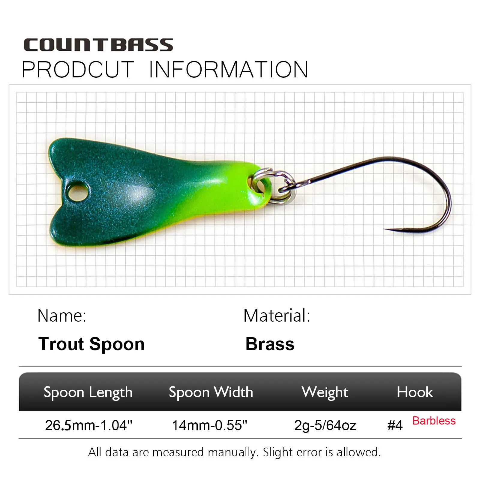 COUNTBASS 5/64oz 2g Casting Sp - Fishing Hook Barbless review and price