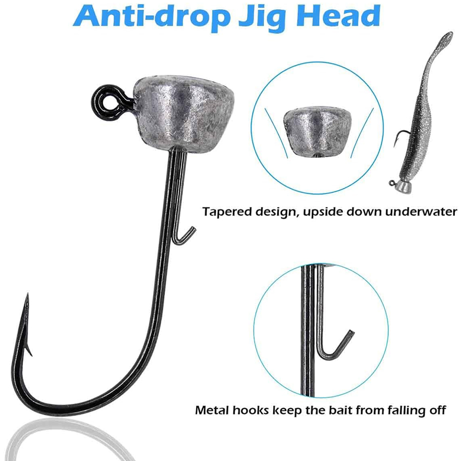 Mushroom Head Fishing Rigs Jig - Fishing Hook Weedless review and price