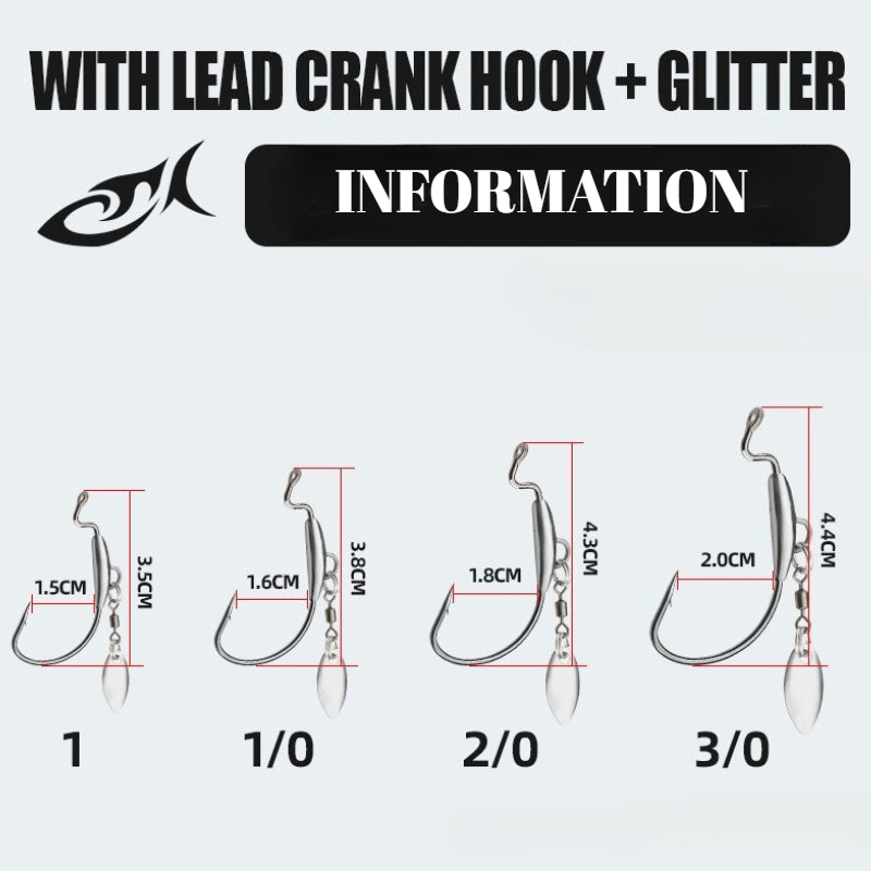 [TUODIAO]Crank Hook Jig Heads  - Fishing Hook Weedless review and price