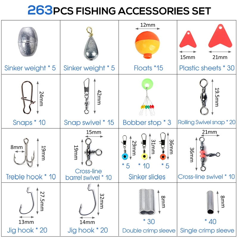 263pcs Outdoor Fishing Accesso - Fishing Hook Box review and price