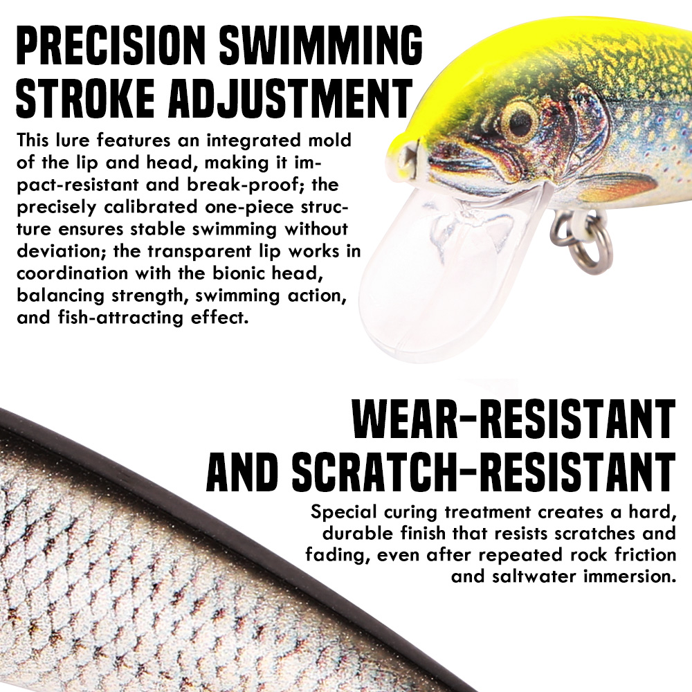 B&U Sinking Minnow Fishing Lur - Fishing Hook Treble review and price
