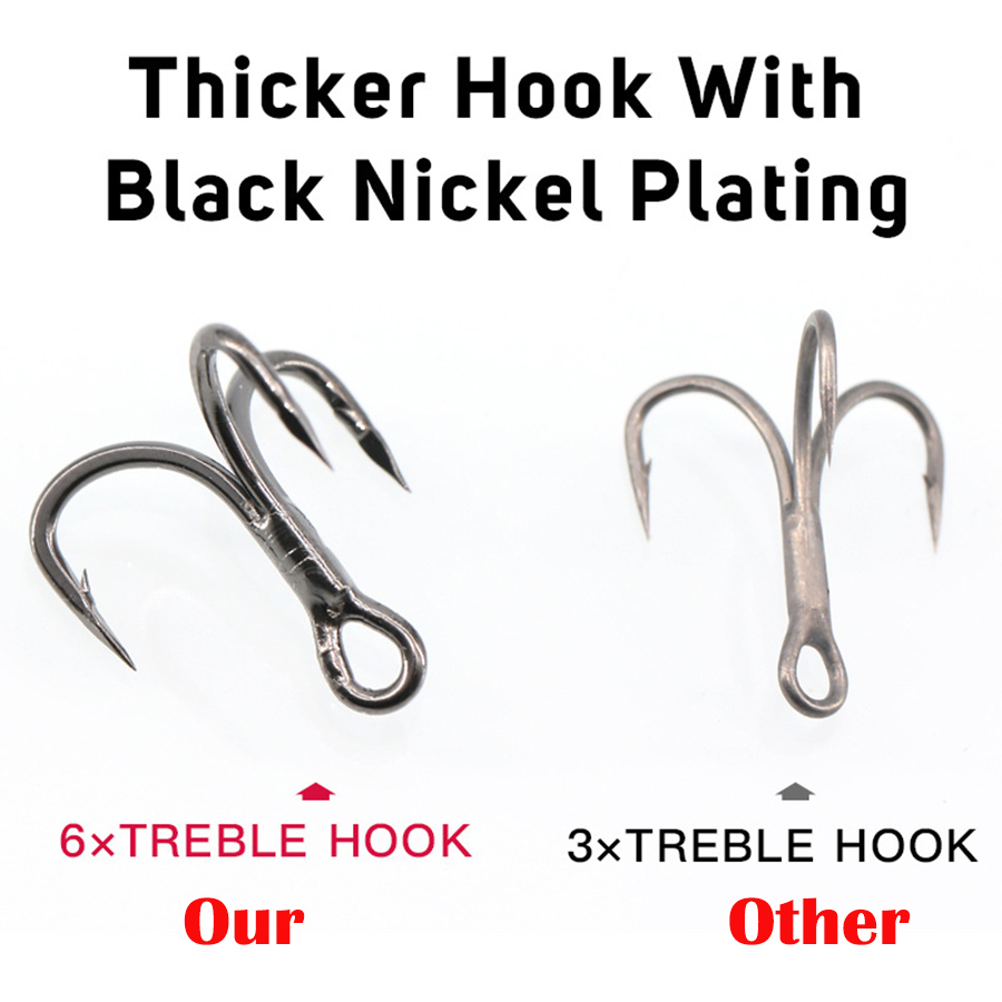 6X Fishing Treble Hook 10Pcs T - Fishing Hook Offset review and price
