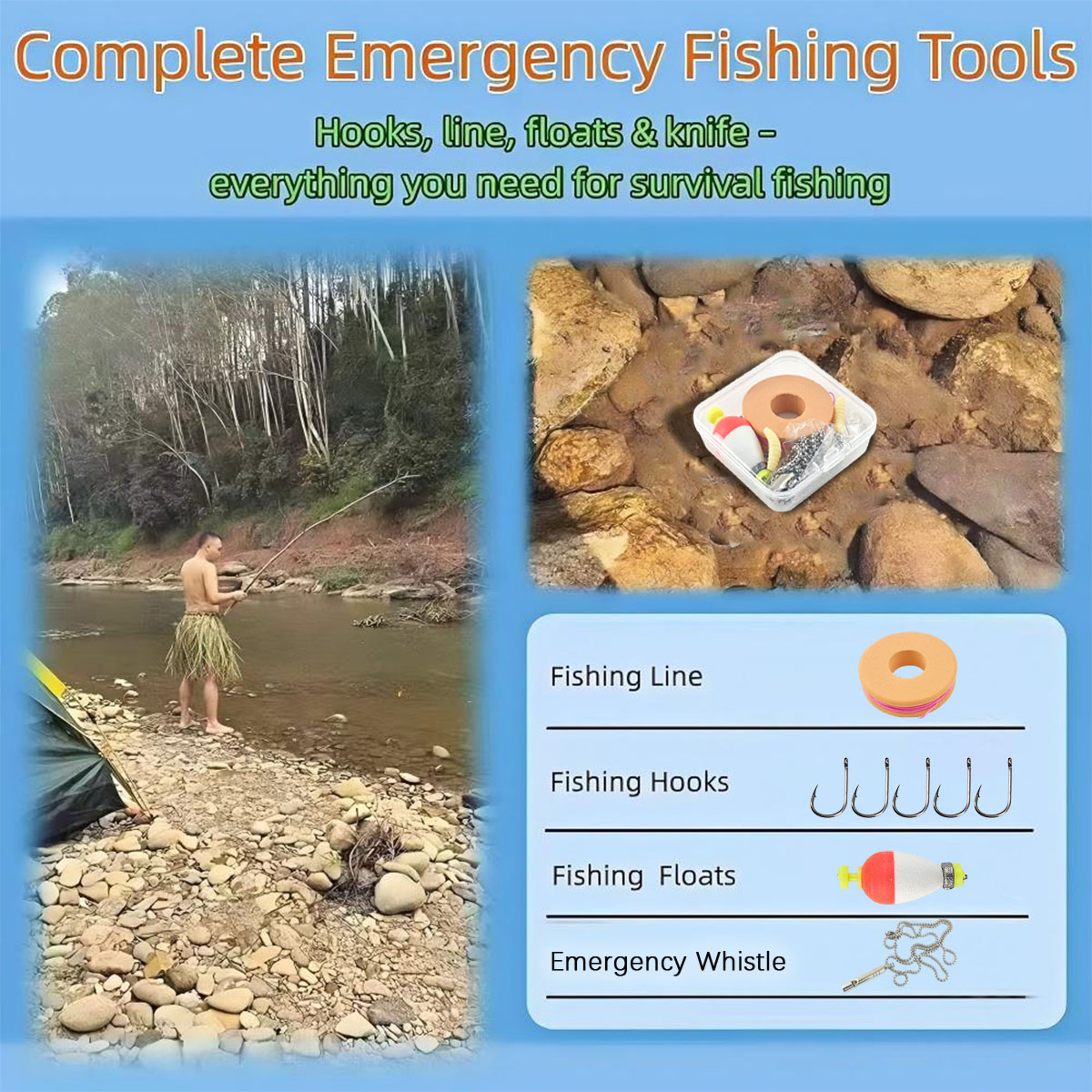 Portable Emergency Fishing Gea - Fishing Hook Box review and price