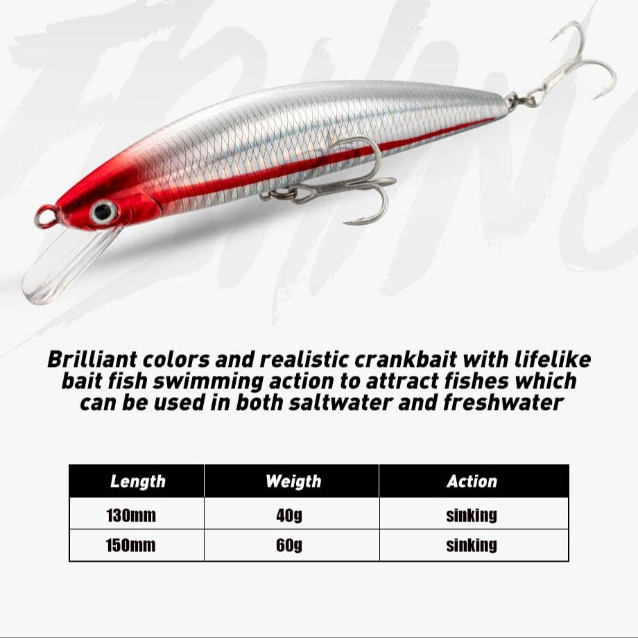Fishing Lure Sinking Minnow 13 - Fishing Hook Treble review and price