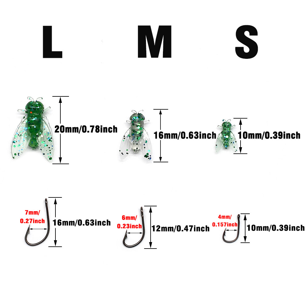 10Pcs Artificial Bionic Fly In - Fishing Hook Assortment review and price