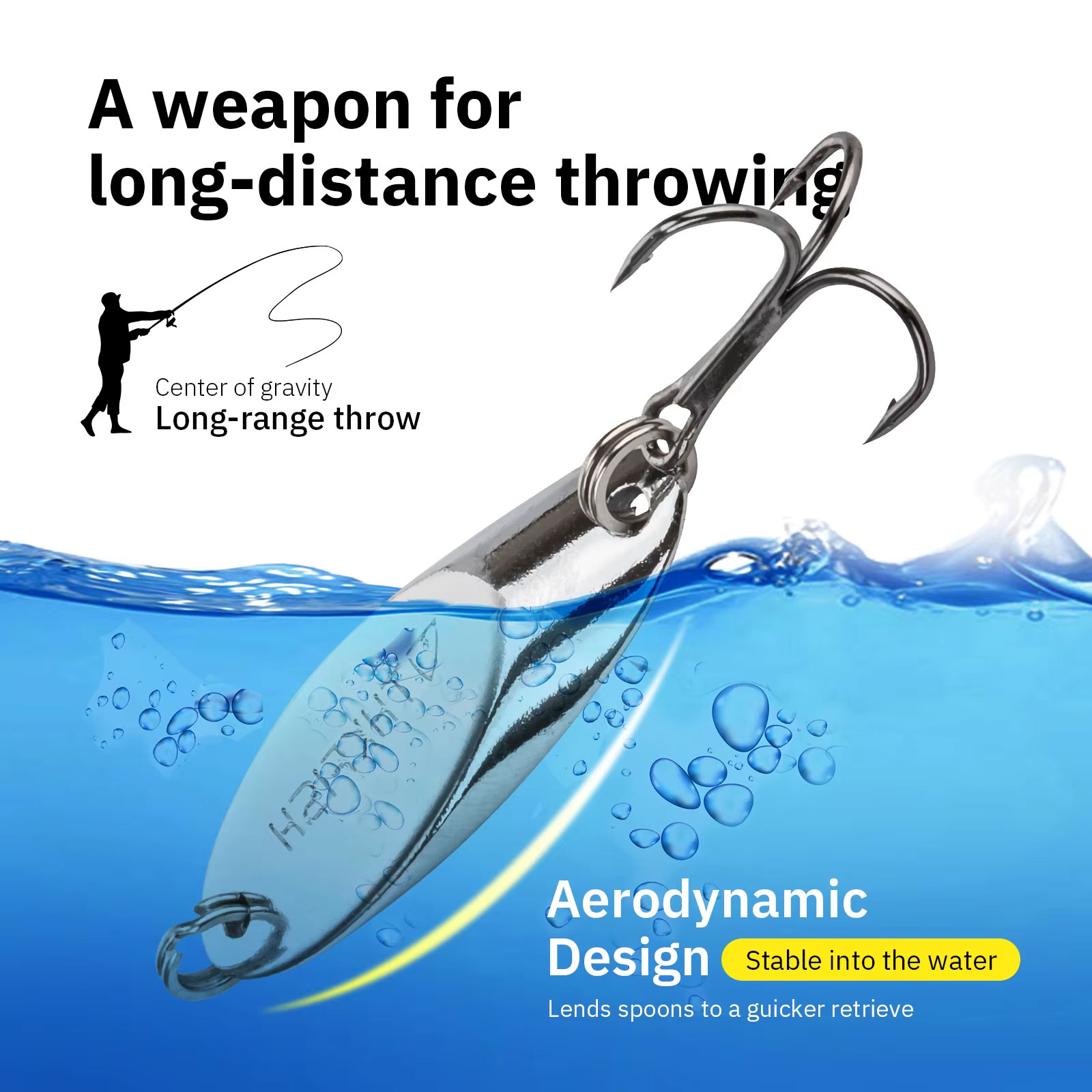 5pcs Metal Spinner Spoon Lures - Fishing Hook Treble review and price